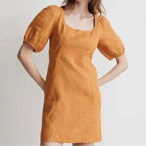 Madewell NWT Maisie Mini Dress Size 00 in Linen Color: Ochre Fresco